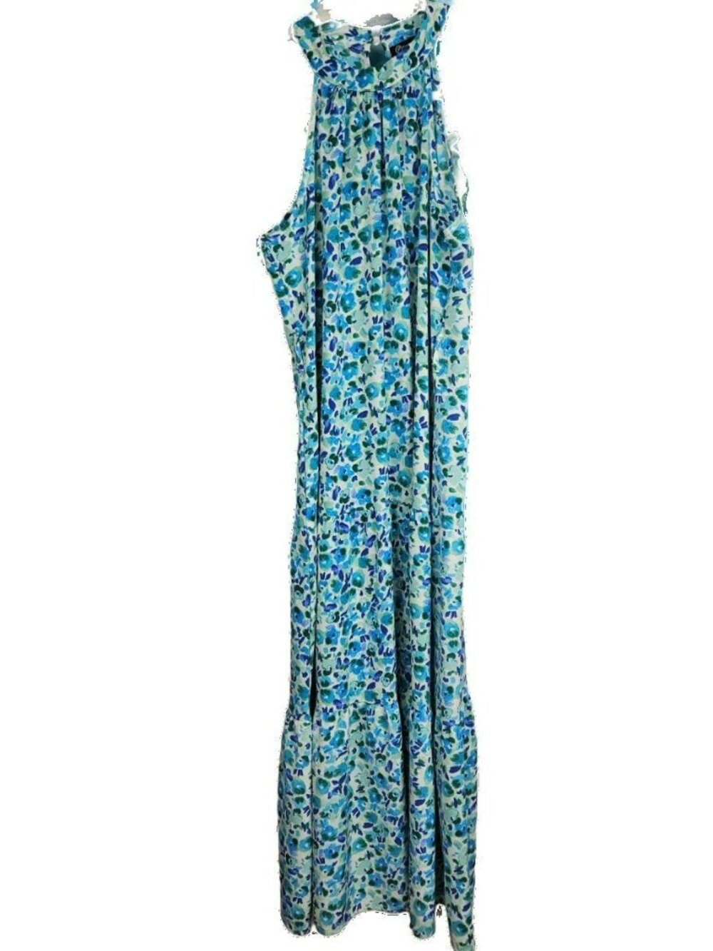 Blue Floral Sleeveless Summer Maxi Dress Womens S Sundress Pretty Garden Elegant